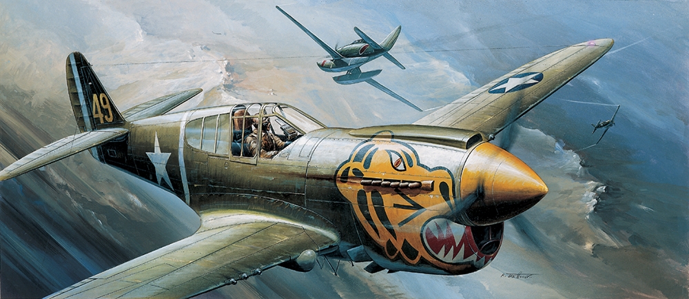 Academy 12468 USAAF P-40E Warhawk Fighter Aircraft (1:72 Scale)