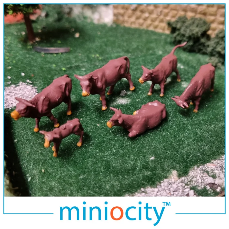 Miniocity 076-503 Brown Cows Pack of 6 (OO Gauge)