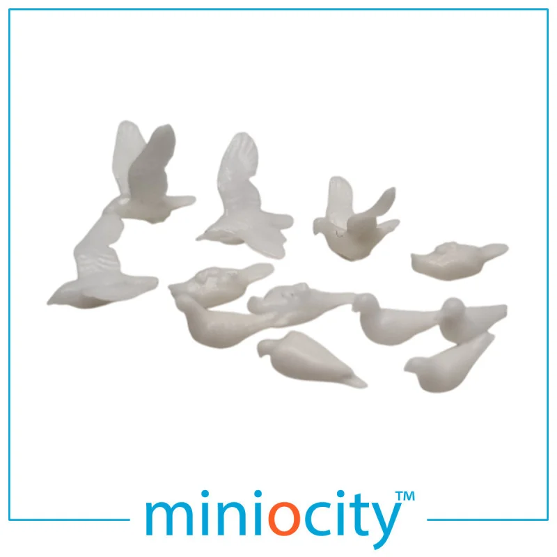 Miniocity 076-504 Doves,Pigeons & Seagulls Pack of 12 (OO Gauge)