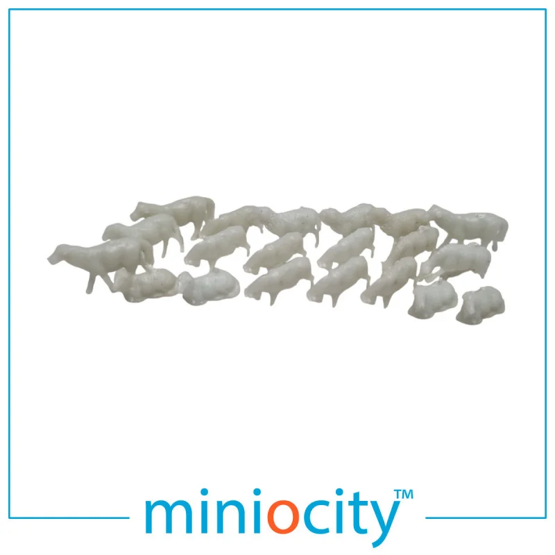 Miniocity 076-506 Sheep Unpainted Pack of 20 (OO Gauge)