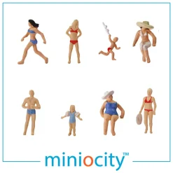 Miniocity 076-510 Premium Bathing Figures Pack of 8 (OO Gauge)