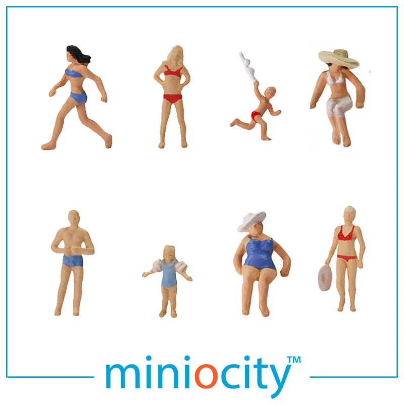 Miniocity 076-510 Premium Bathing Figures Pack of 8 (OO Gauge)