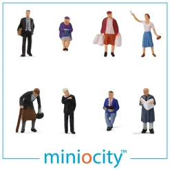 Miniocity 076-511 Premium Figures Pack of 8 (OO Gauge)