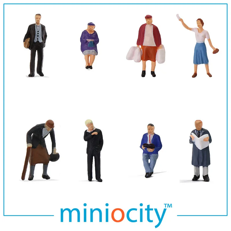 Miniocity 076-511 Premium Figures Pack of 8 (OO Gauge)