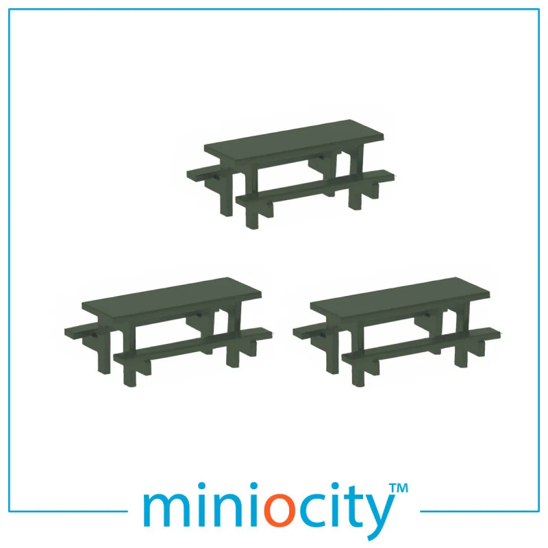 Miniocity 076-700 Picnic Tables Pack of 3 (OO Gauge)