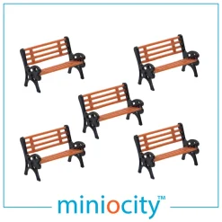 Miniocity 076-706 Benches Pack of 5 (OO Gauge)