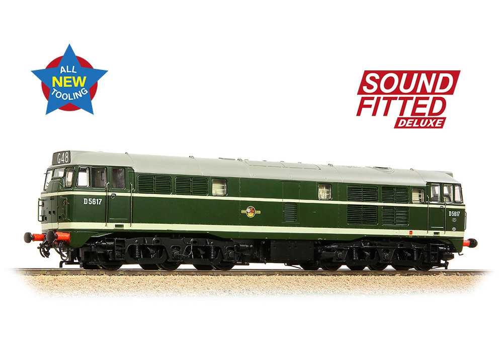 Bachmann Branchline 35-801ASFX Class 30 D5617 BR Green Late Crest Dcc Sound Deluxe (OO Gauge)