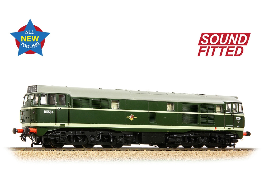 Bachmann Branchline 35-801SF Class 30 D5564 BR Green (Late Crest) Dcc Sound (OO Gauge)