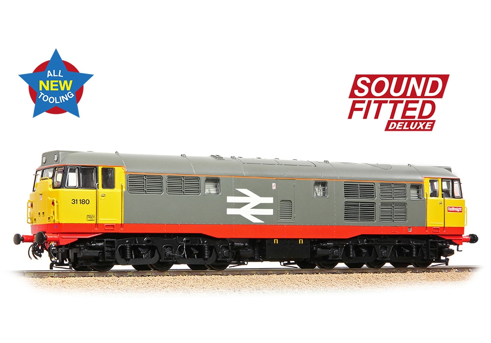 Bachmann Branchline 35-821SFX Class 31/1 Refurbished 31180 BR Railfreight Red Stripe Dcc Sound Deluxe (OO Gauge)