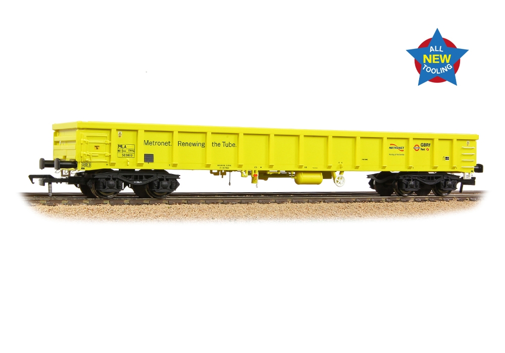Bachmann Branchline 57-001 MLA Bogie Open Wagon Metronet/GBRf Yellow (OO Gauge)