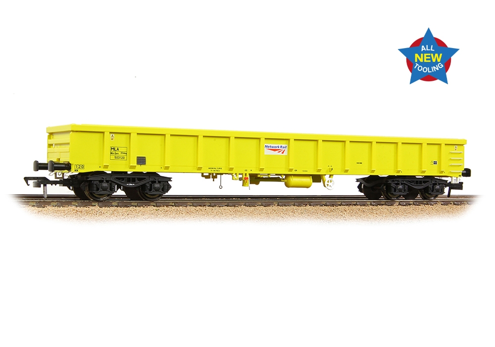 Bachmann Branchline 57-002 MLA Bogie Open Wagon Network Rail Yellow (OO Gauge)