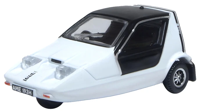 Oxford Diecast 76BUG002 Bond Bug White (1:76 Scale)