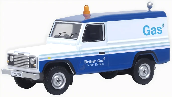 Oxford Diecast 76DEF019 British Gas Land Rover Defender LWB (1:76 Scale)