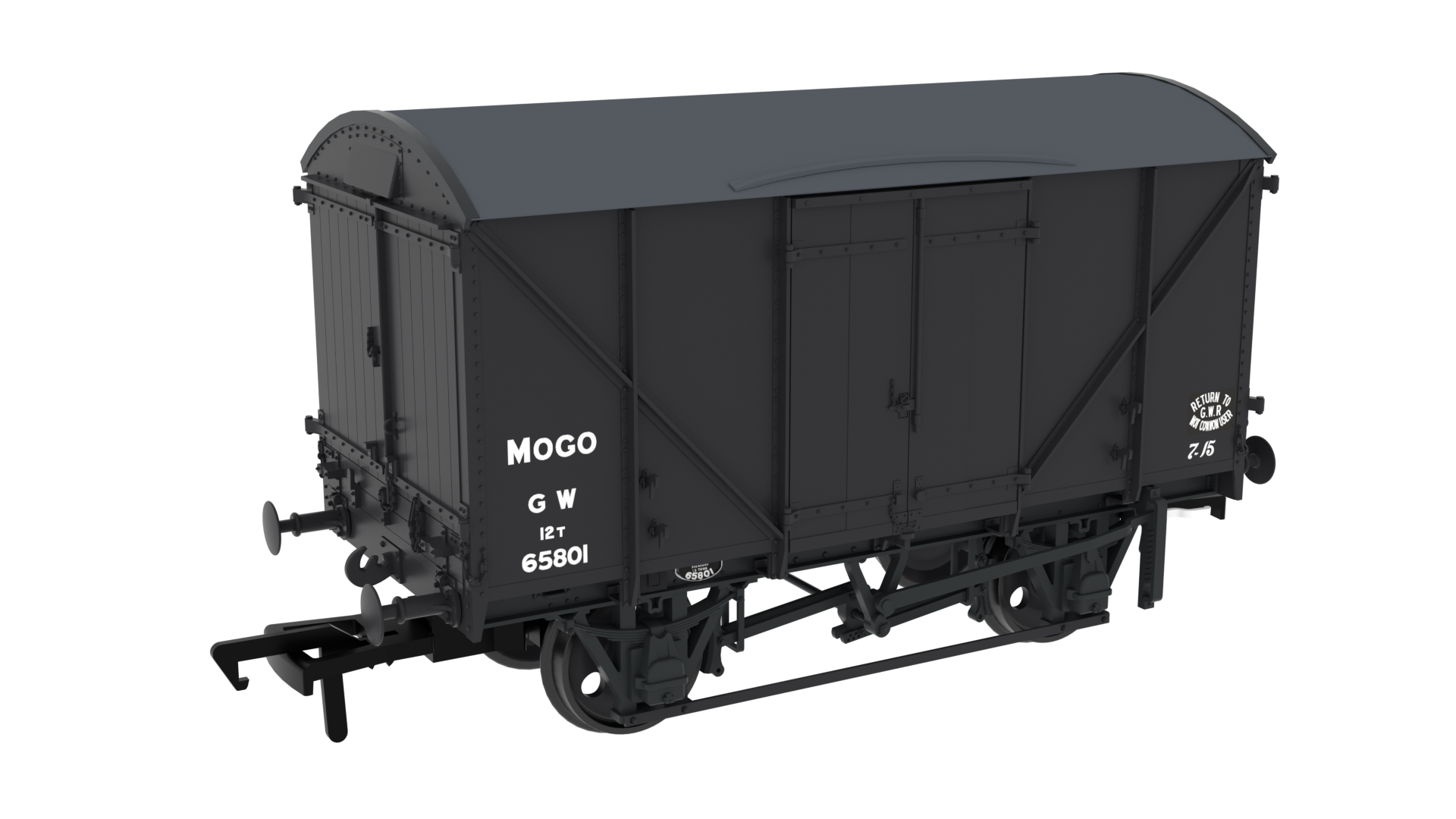 Rapido Trains 813307 Diagram G43 MOGO Van – No.65801 GWR Post-42 Grey (OO Gauge)