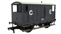 Rapido Trains 820005 LSWR / WD 20T Brake Van – No. 1750 GER Grey (OO Gauge)