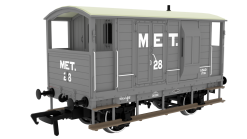 Rapido Trains 820007 LSWR / WD 20T Brake Van – No. 28 Metropolitan Grey (OO Gauge)