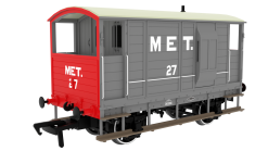 Rapido Trains 820008 LSWR / WD 20T Brake Van – No. 27 Metropolitan Grey (OO Gauge)