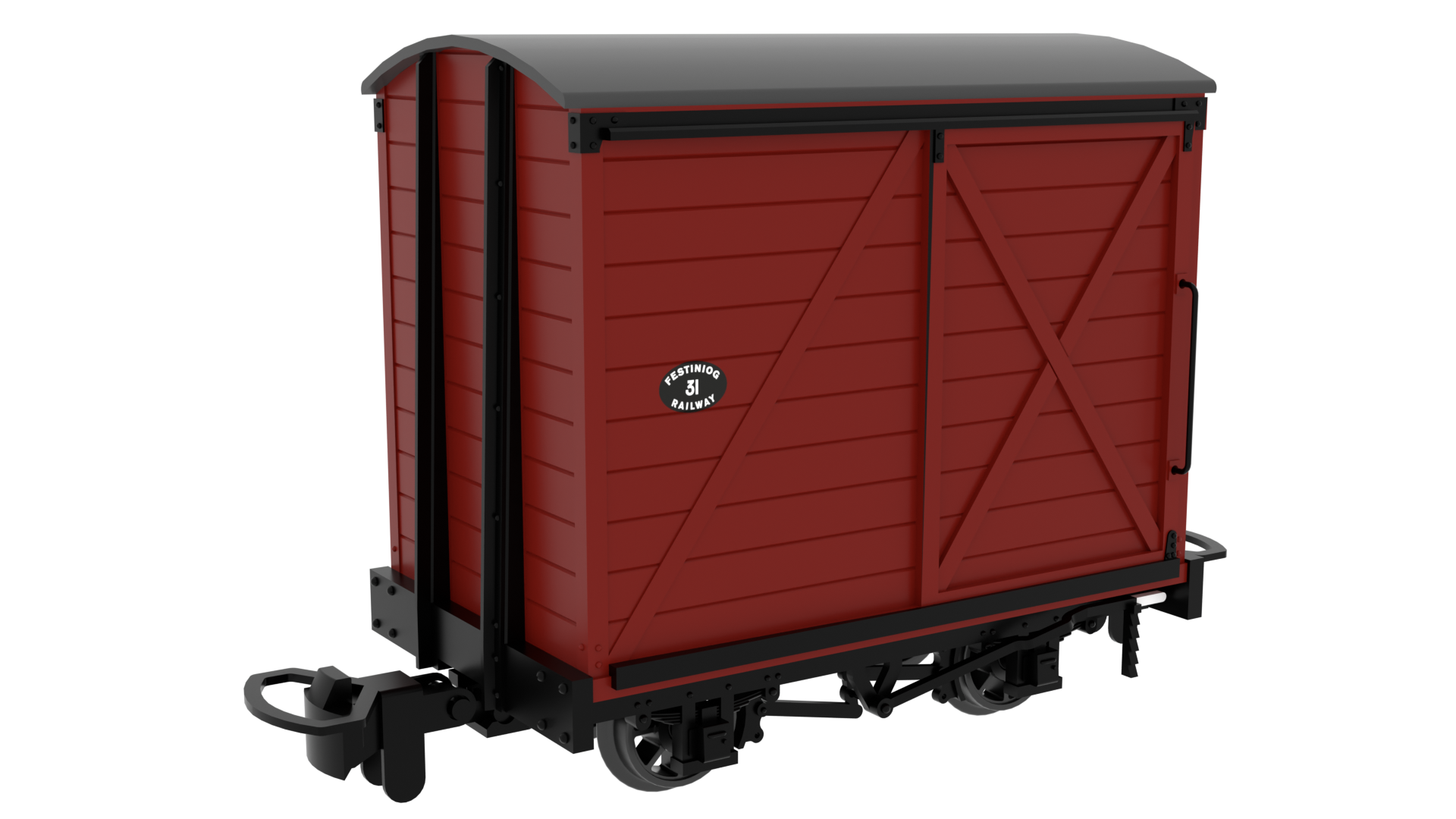 Rapido Trains 990314 Covered Van – FR Red No.31 (009 Gauge)
