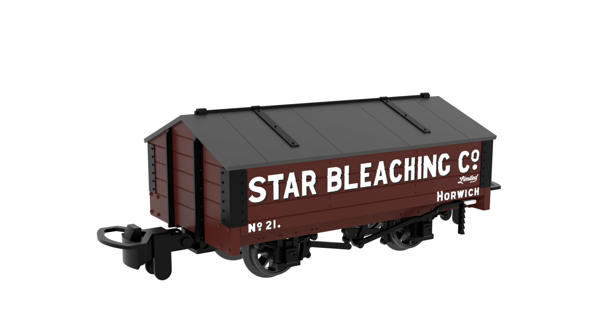 Rapido Trains 990413 Peaked Roof Van – Star Bleaching No.21 (009 Gauge)