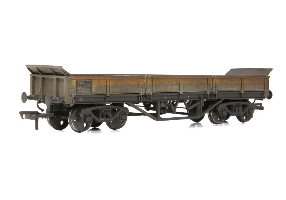 EFE Rail E87121 BR YCV 'Turbot' Bogie Ballast Wagon BR Engineers Grey & Yellow Weathered (OO Gauge)