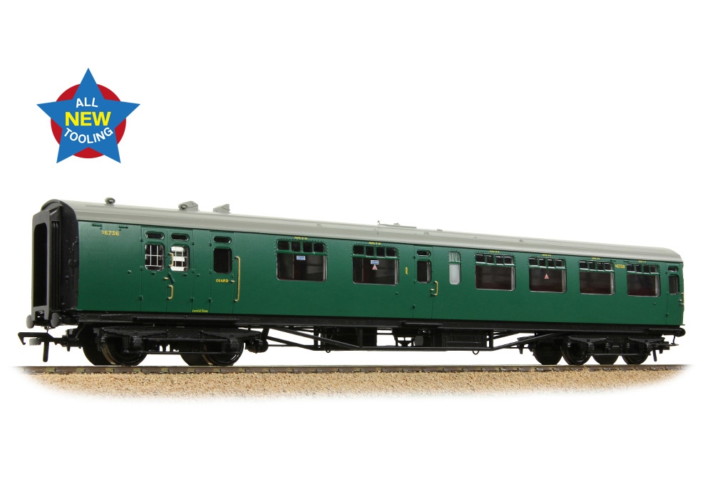 Bachmann Branchline 34-760A SR Bulleid Brake Comp. Corridor 10" Vents BR (Ex-SR) Malachite Green (OO Gauge)