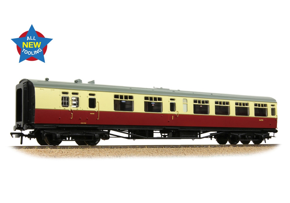 Bachmann Branchline 34-763 SR Bulleid Brake Composite Corridor 10" Vents BR Crimson & Cream (OO Gauge)