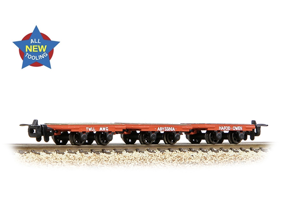 Bachmann Narrow Gauge 393-226 Dinorwic Slate Wagons without sides 3-Pack Red (OO9 Gauge)