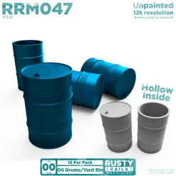 Rusty Rails Modelling 047 Oil Drums (15 pack) (OO Gauge)