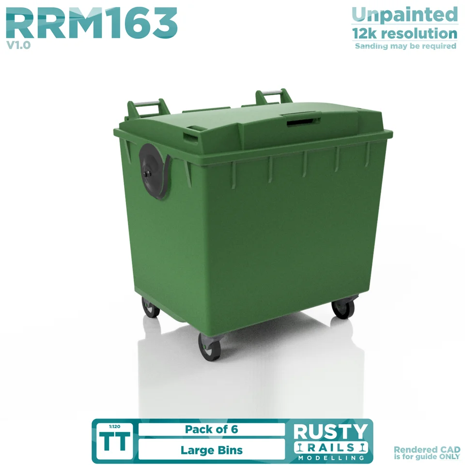Rusty Rails Modelling 163 Large Bins (TT1:20 Gauge)