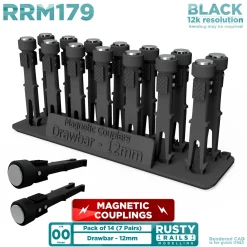 Rusty Rails Modelling 179 Magnetic Couplings Drawbar 12mm (7 Pairs) (OO Gauge)