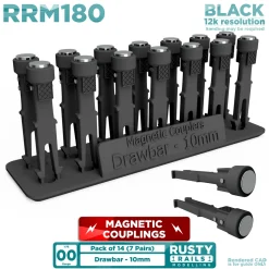 Rusty Rails Modelling 180 Magnetic Couplings Drawbar 10mm (7 Pairs) (OO Gauge)