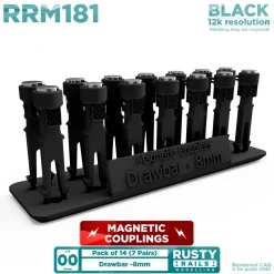 Rusty Rails Modelling 181 Magnetic Couplings Drawbar 8mm (7 Pairs) (OO Gauge)